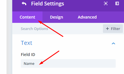 field ID in Divi