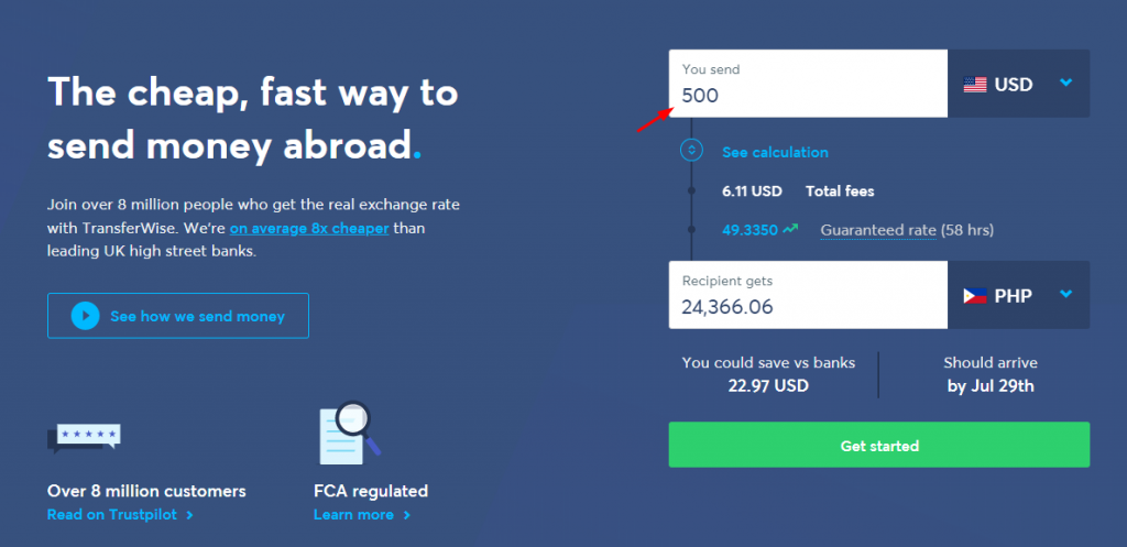 transfer funds in transferwise