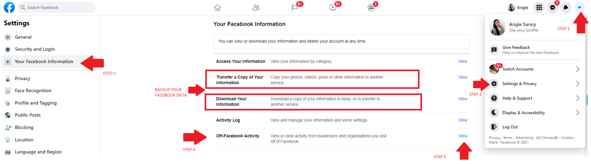 how to close facebook account